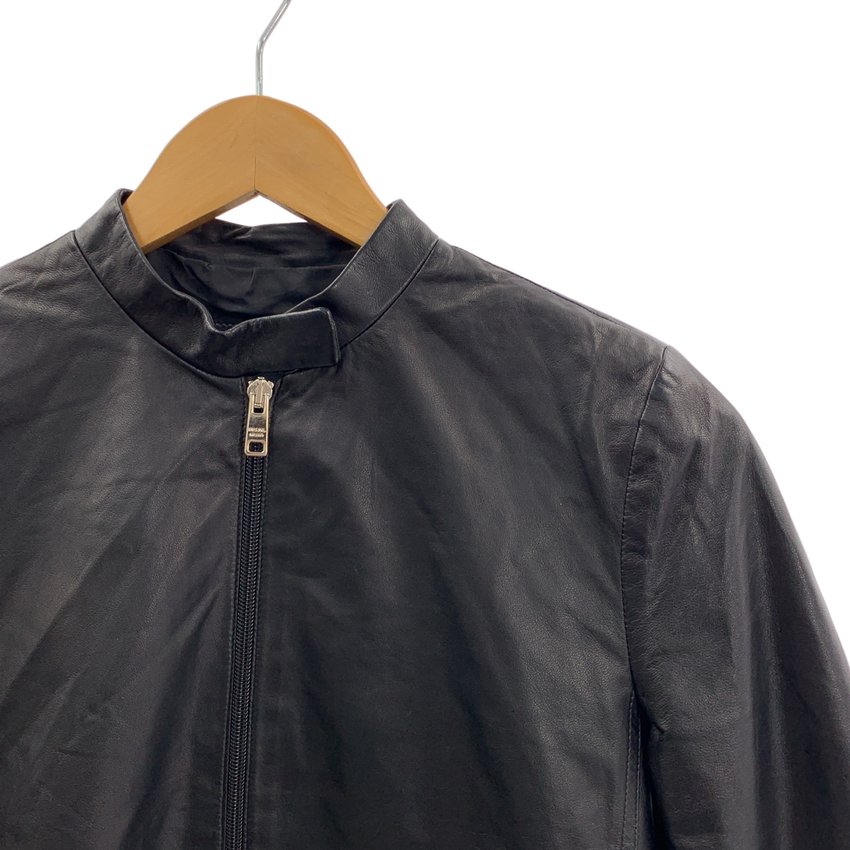 PRADA / プラダ 羊革 ラムレザー ジップ ジャケット ブルゾン / 総裏地