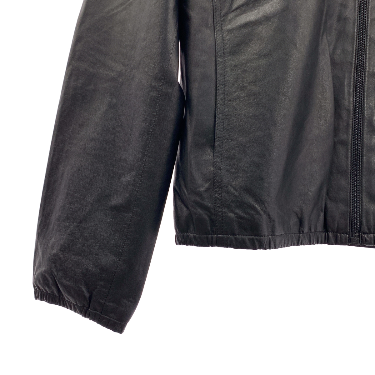 PRADA / プラダ 羊革 ラムレザー ジップ ジャケット ブルゾン / 総裏地