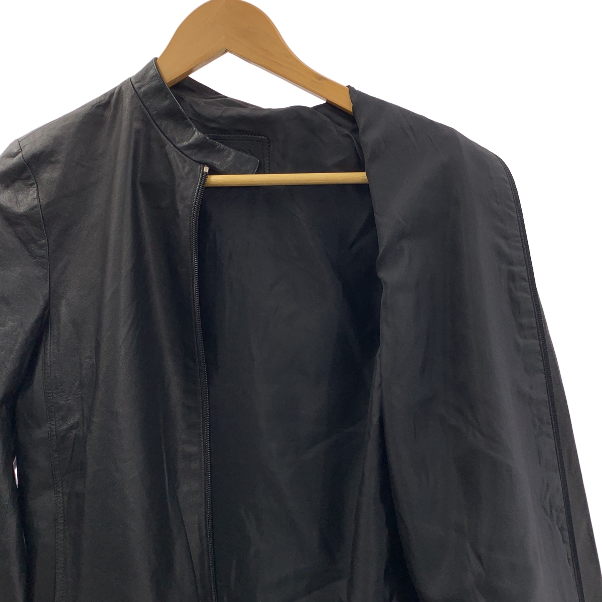 PRADA / プラダ 羊革 ラムレザー ジップ ジャケット ブルゾン / 総裏地