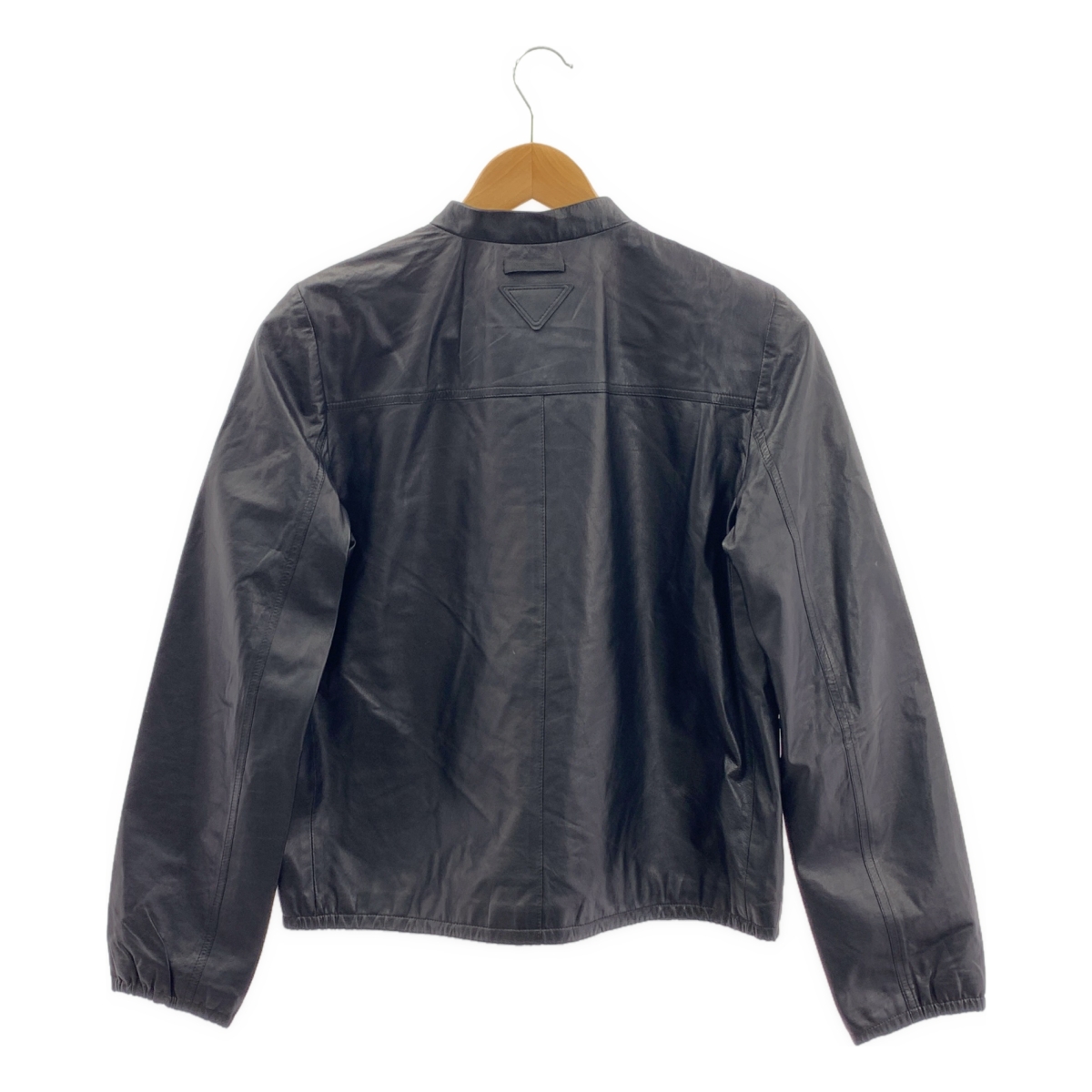 PRADA / プラダ 羊革 ラムレザー ジップ ジャケット ブルゾン / 総裏地