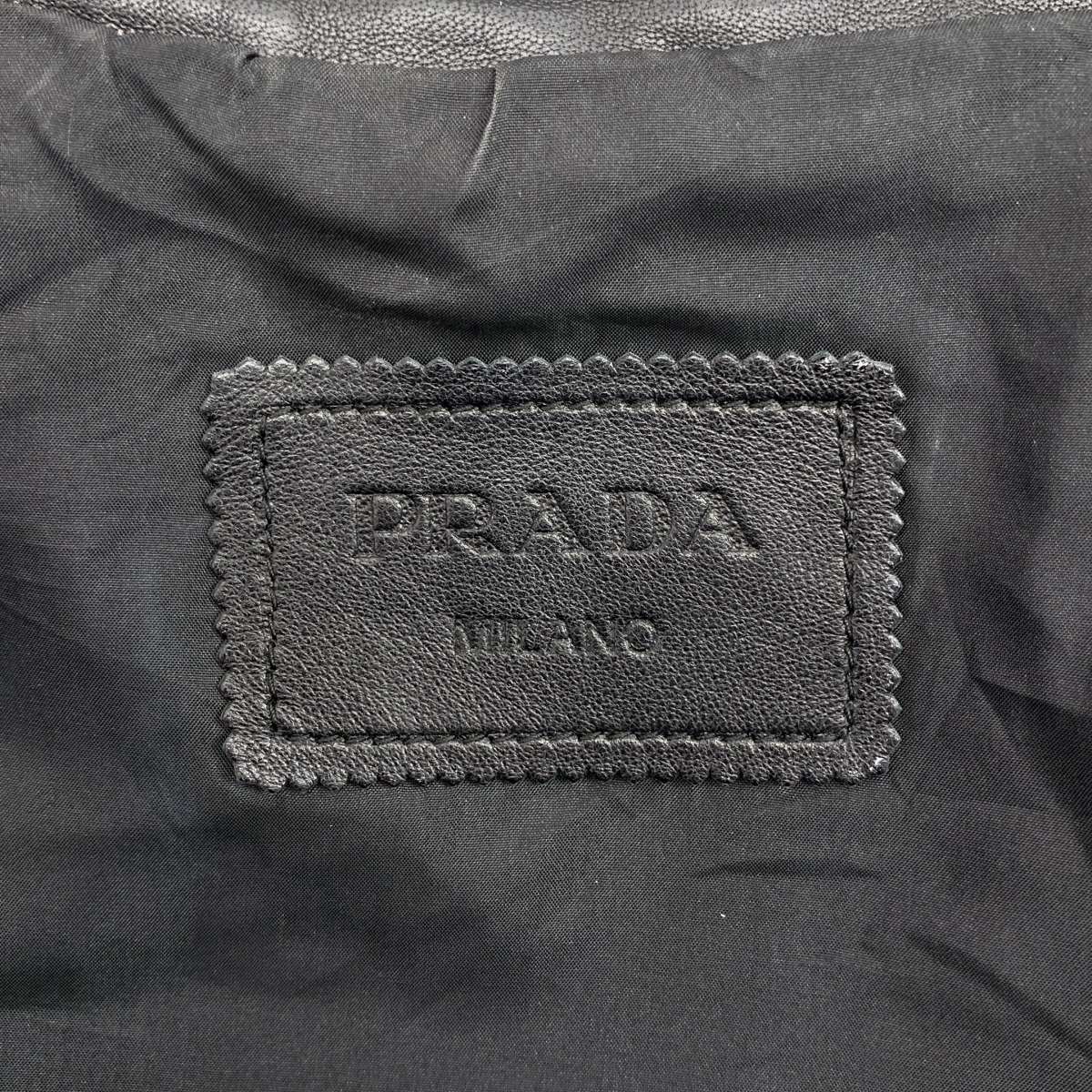 PRADA / プラダ 羊革 ラムレザー ジップ ジャケット ブルゾン / 総裏地