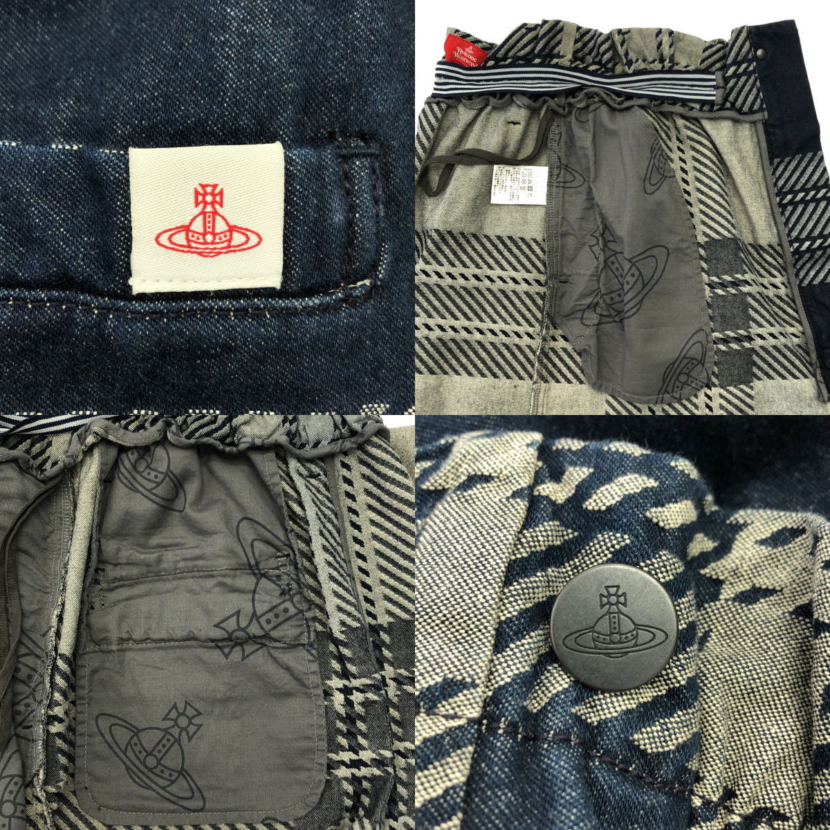 Vivienne Westwood / ヴィヴィアンウエストウッド ジャガード ベルテッド スリット デニムスカート