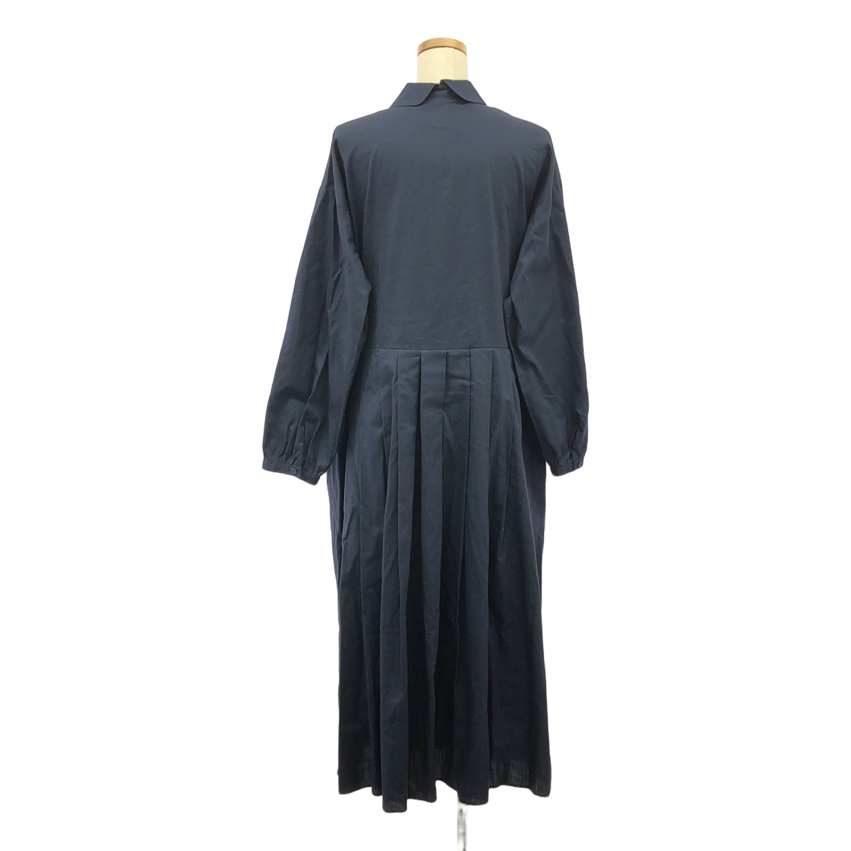 休日と詩 / キュウジツトウタ ラウンドカラー コットン シャツワンピース