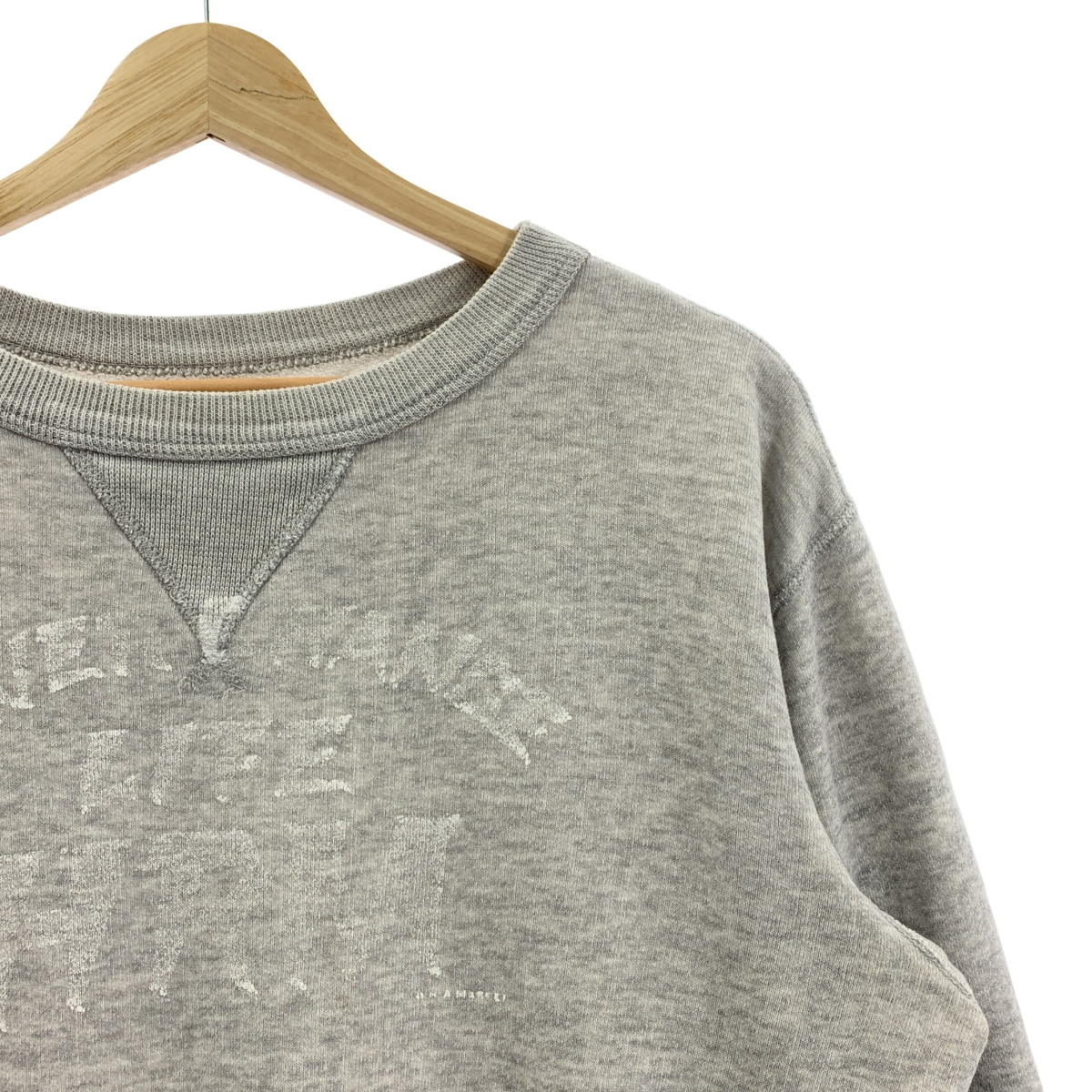 HOLLYWOOD RANCH MARKET / ハリウッドランチマーケット ヴィンテージ加工 Vガゼット クルーネック オーバー スウェット トレーナー