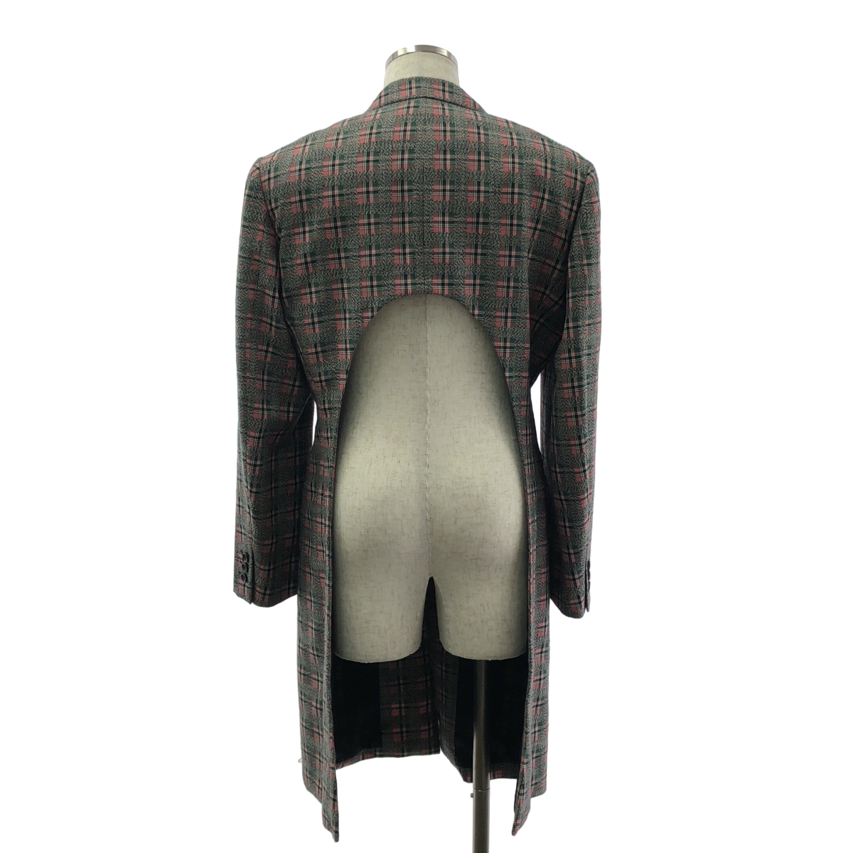 COMME des GARCONS HOMME PLUS / コムデギャルソンオムプリュス 背面カットデザイン ウール チェック チェスターコート