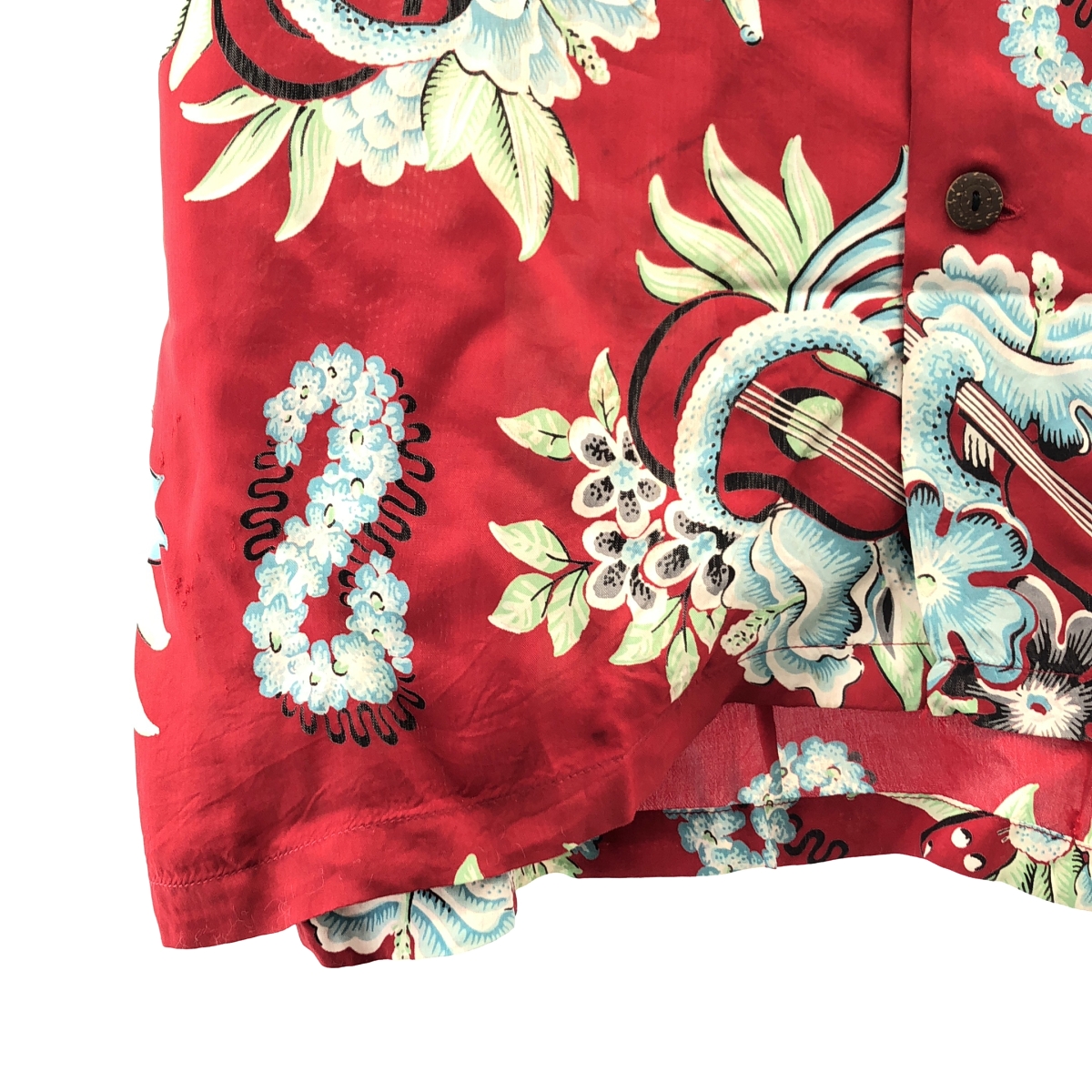 SUN SURF / サンサーフ レーヨン 総柄 ウクレレ オープンカラー アロハシャツ