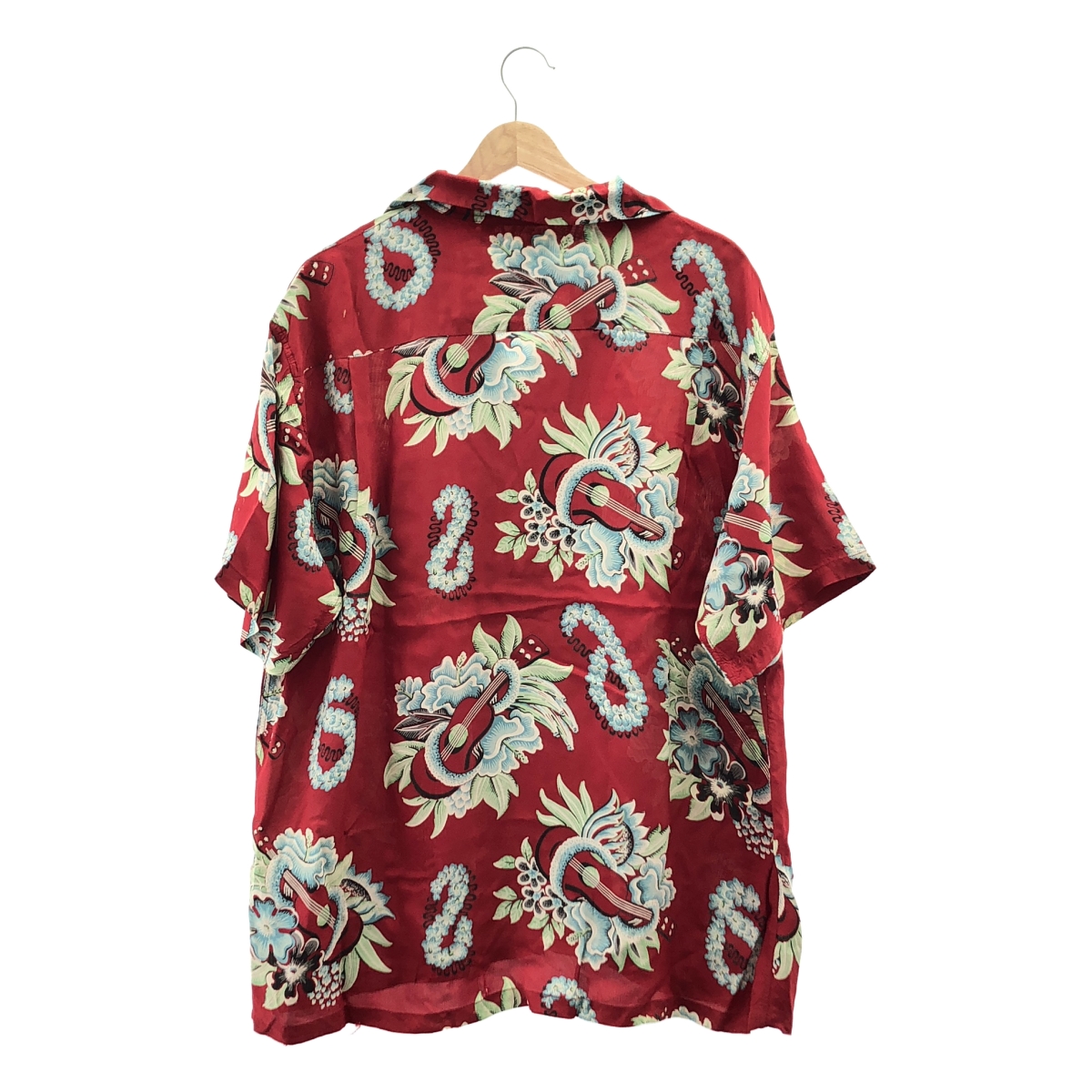 SUN SURF / サンサーフ レーヨン 総柄 ウクレレ オープンカラー アロハシャツ