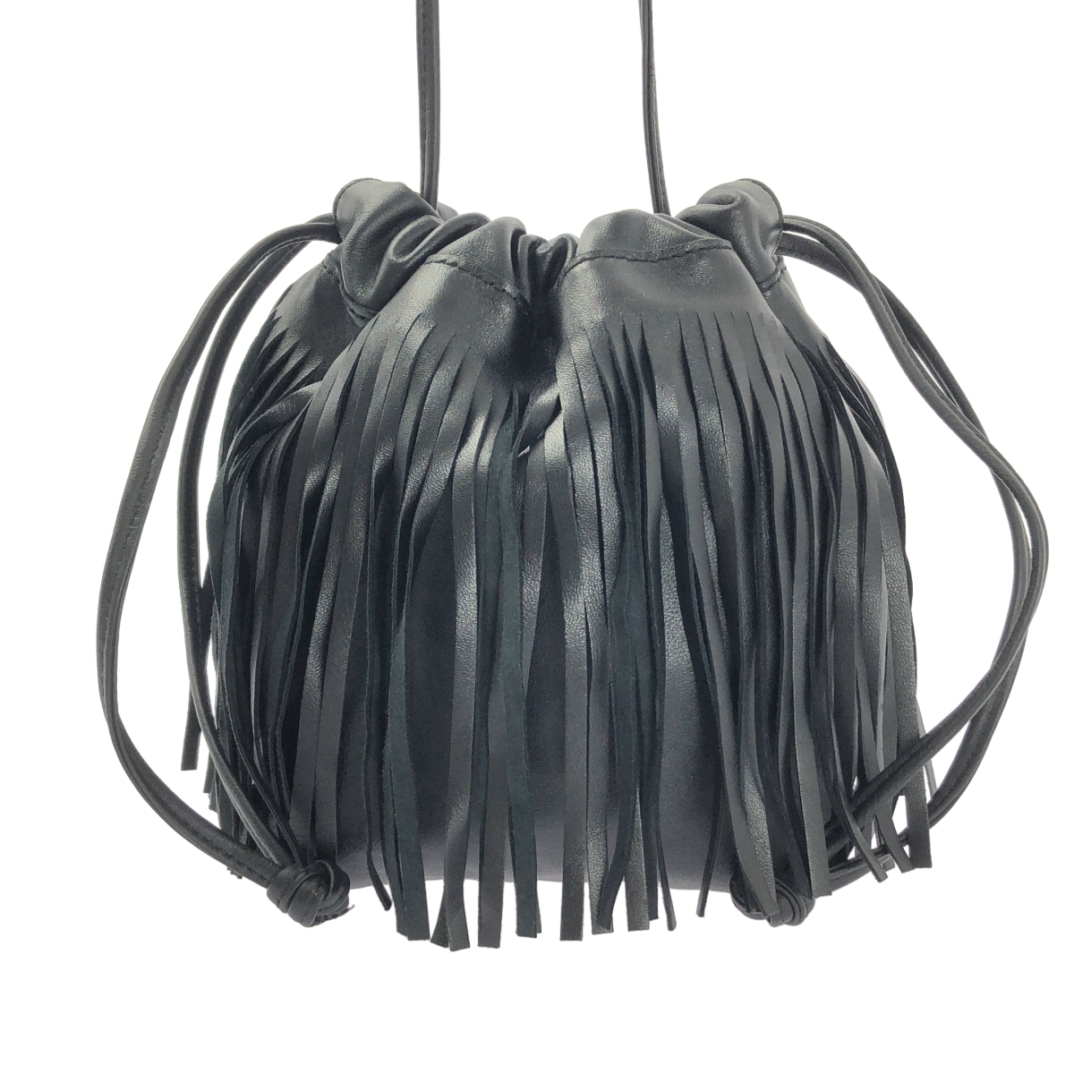 MARCO MASI / マルコマージ レザー フリンジ 巾着 ショルダーバッグ