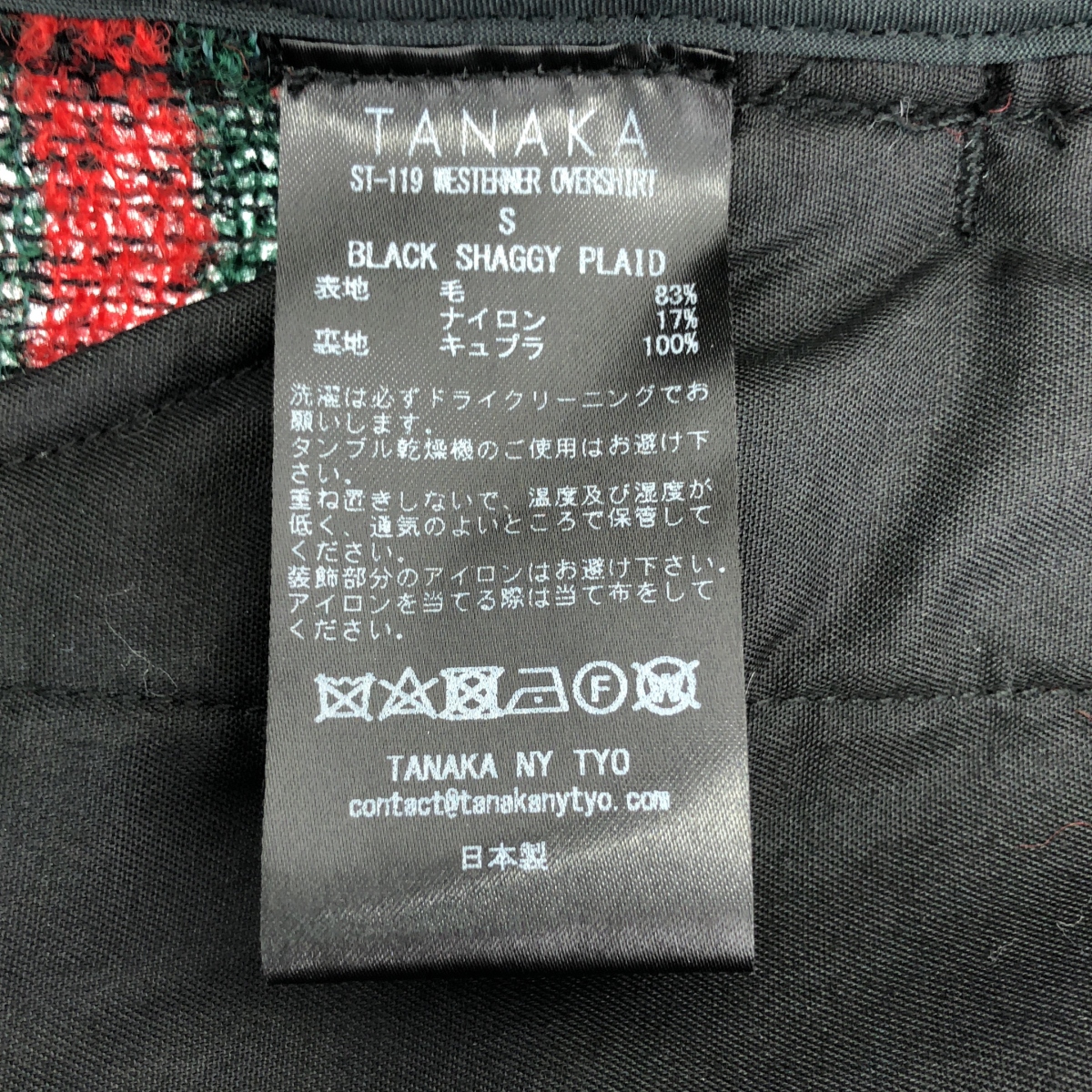 TANAKA / タナカ WESTERNER OVERSHIRT SHAGGY PLAID / シャギーウエスタンシャツ ジャケット