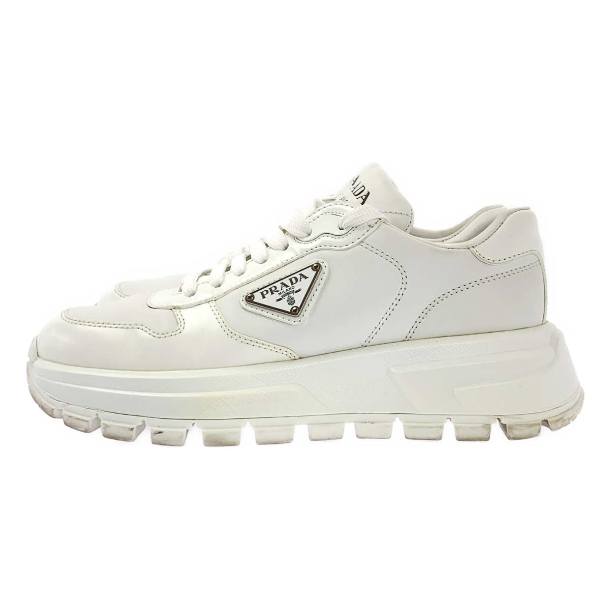 PRADA / プラダ Prax 01 / 1E804M レザー ロゴプレート スニーカー