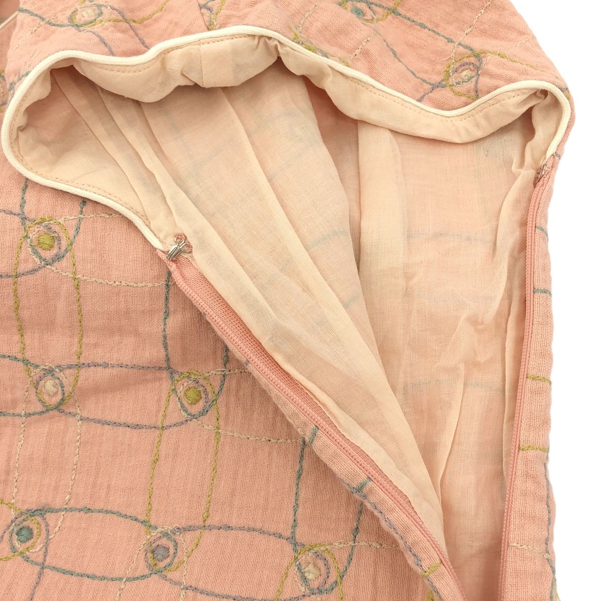 mina perhonen / ミナペルホネン cantuccio / エンブロイダリー ポケット付き ワンピース / 総裏地