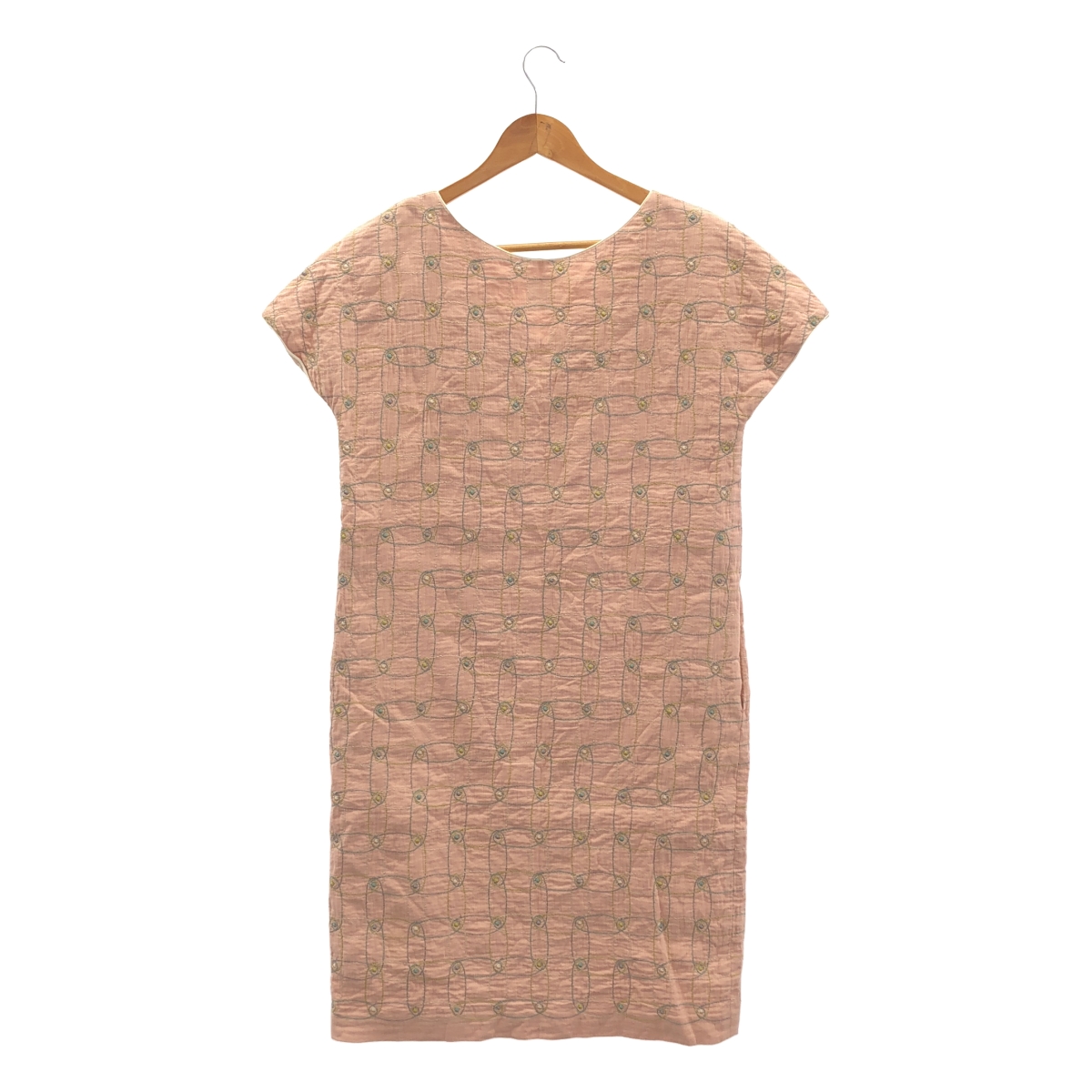 mina perhonen / ミナペルホネン cantuccio / エンブロイダリー ポケット付き ワンピース / 総裏地