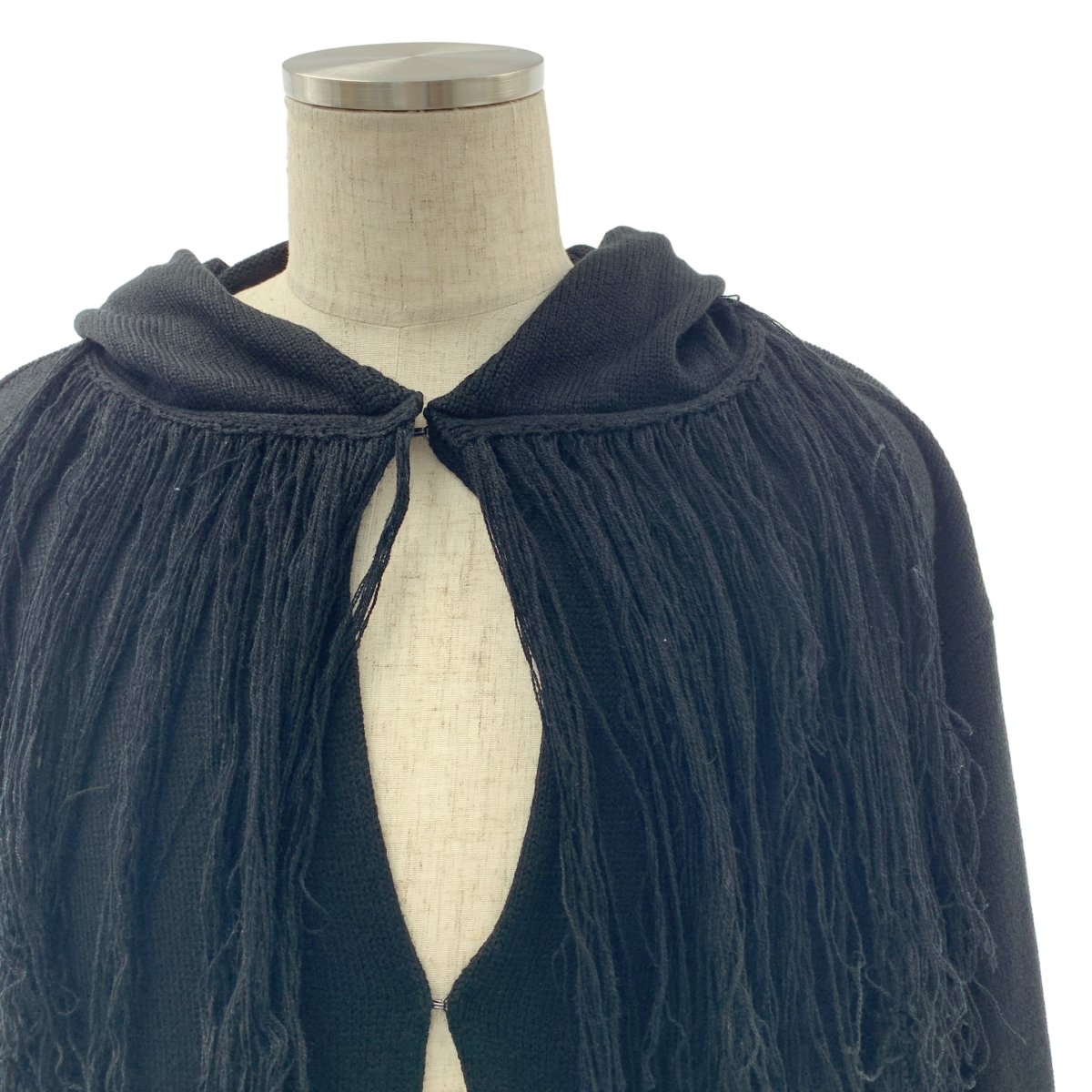 S'YTE YOHJI YAMAMOTO / サイトヨウジヤマモト ウール フリンジ ロングニット カーディガン フーディ