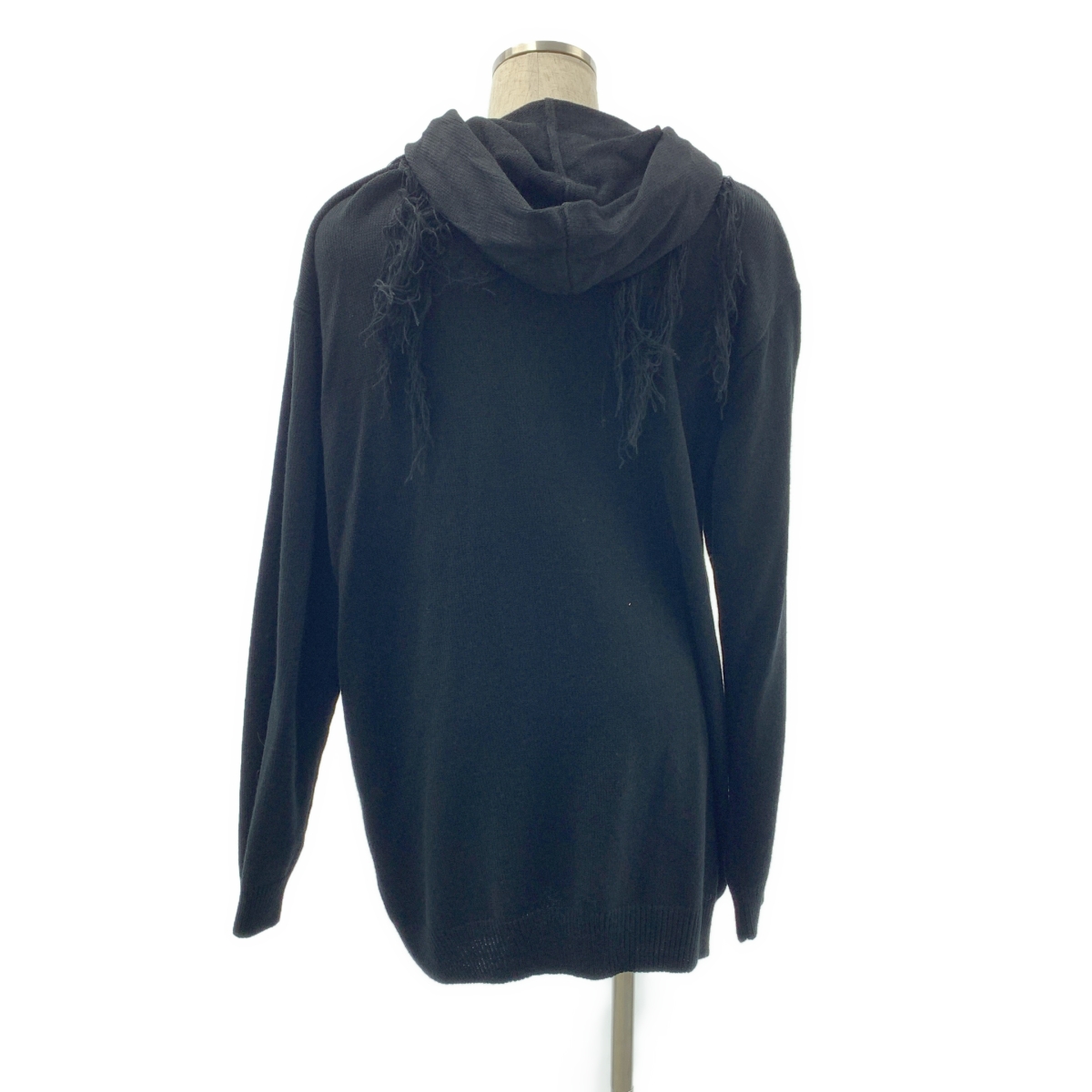 S'YTE YOHJI YAMAMOTO / サイトヨウジヤマモト ウール フリンジ ロングニット カーディガン フーディ