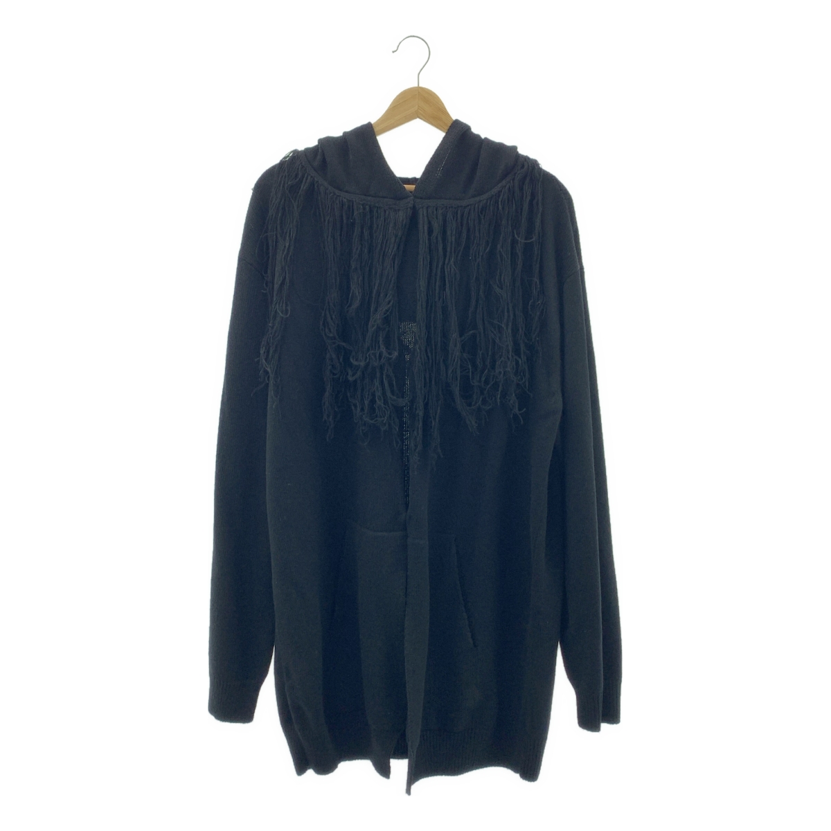 S'YTE YOHJI YAMAMOTO / サイトヨウジヤマモト ウール フリンジ ロングニット カーディガン フーディ