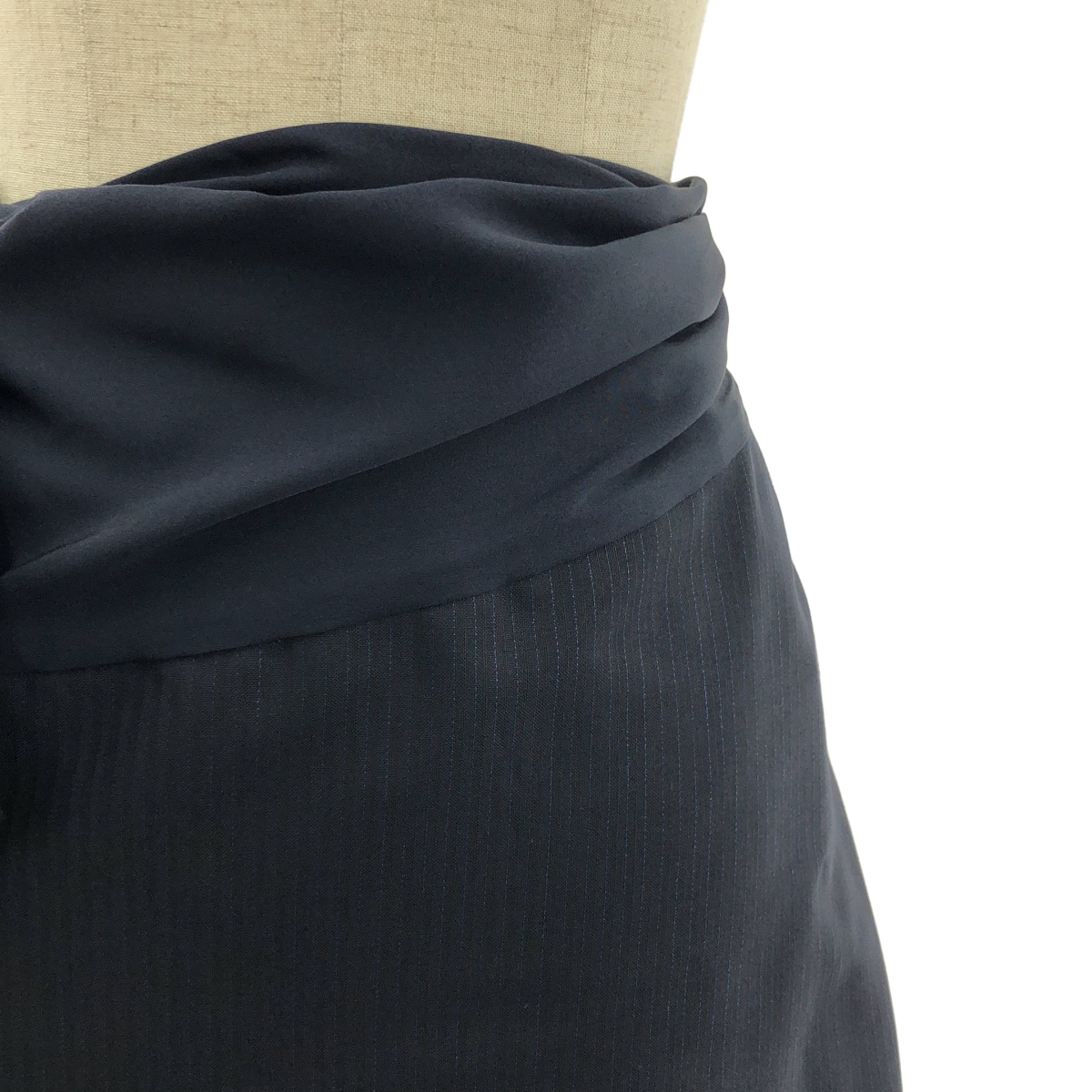 YOHJI YAMAMOTO +NOIR / ヨウジヤマモトプリュスノアール ストライプ 異素材 ロングスカート