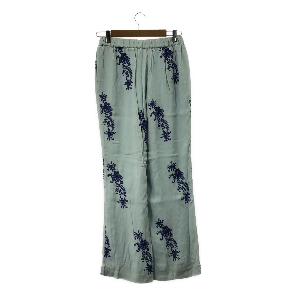 ne Quittez pas / ヌキテパ Moss Rayon Lupinus Embroidery Pants エンブロイダリー イージー パンツ