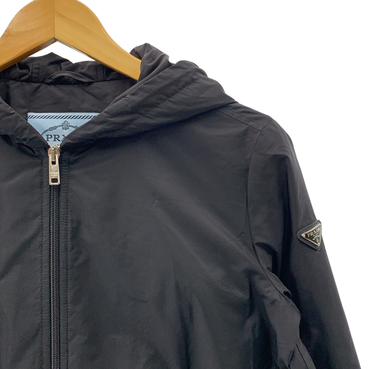 PRADA / プラダ 三角ロゴ フーテッド ナイロン 中綿 ジャケット