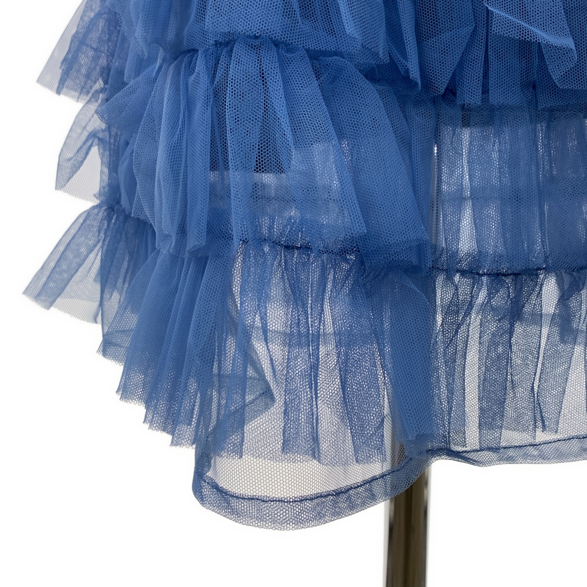 その他 フリル チュール ウエスト切替 ノースリーブワンピース