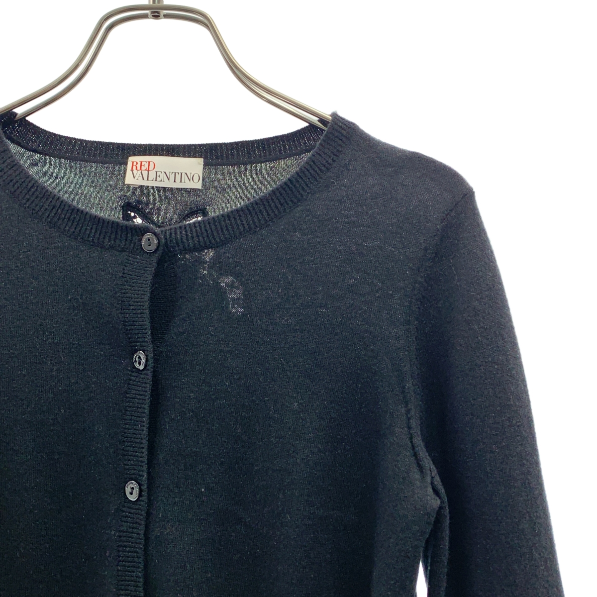 RED VALENTINO / レッドヴァレンティノ カシミヤ シルク クルーネック カーディガン