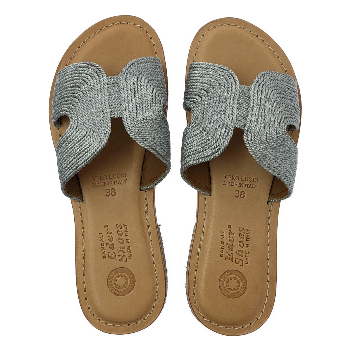 その他 メタリックロープ フラットサンダル