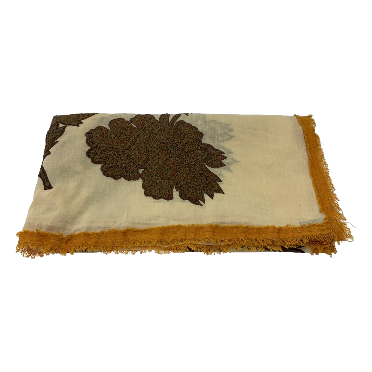 DRIES VAN NOTEN / ドリスヴァンノッテン ビジュー装飾 エンブロイダリー フリンジ 大判 ストール