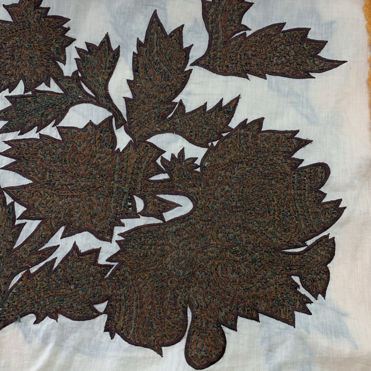 DRIES VAN NOTEN / ドリスヴァンノッテン ビジュー装飾 エンブロイダリー フリンジ 大判 ストール