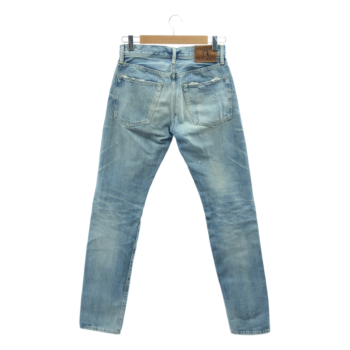 HYSTERIC GLAMOUR / ヒステリックグラマー ダメージ加工 スタッズ パッチワーク セルビッチ デニムパンツ