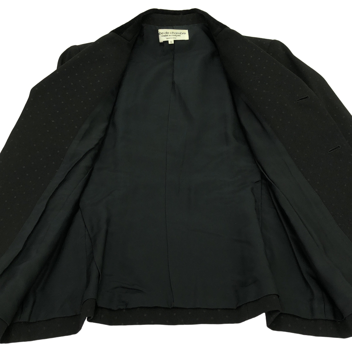 robe de chambre COMME des GARCONS / ローブドシャンブルコムデギャルソン ドット ベロア 切替 シングルブレスト ジャケット / 総裏地