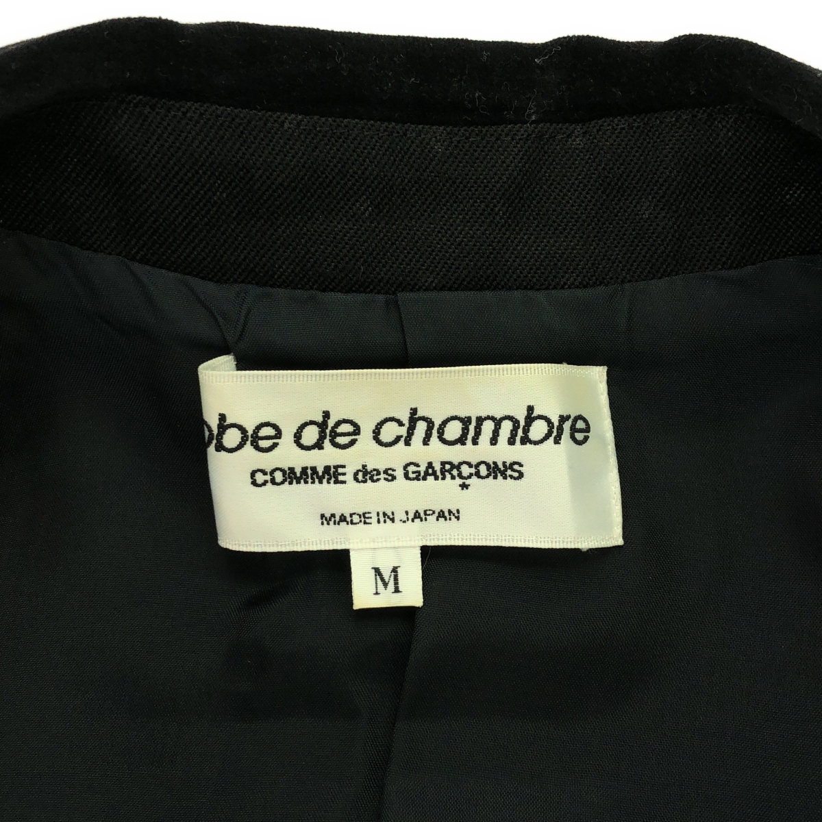 robe de chambre COMME des GARCONS / ローブドシャンブルコムデギャルソン ドット ベロア 切替 シングルブレスト ジャケット / 総裏地