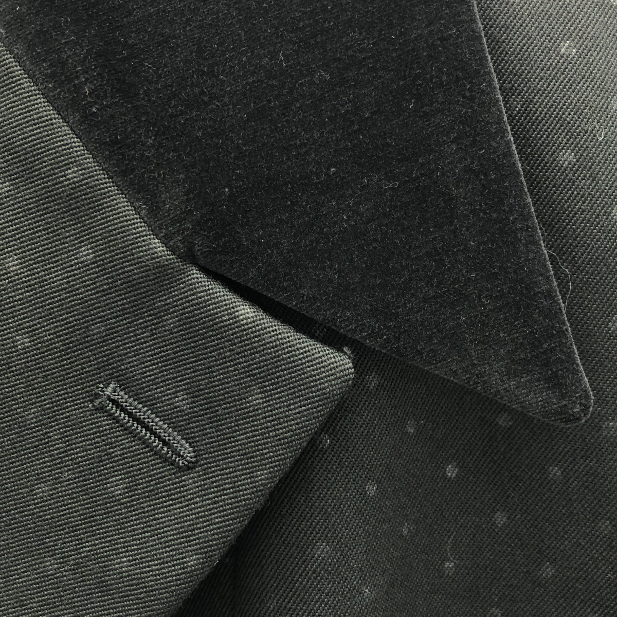 robe de chambre COMME des GARCONS / ローブドシャンブルコムデギャルソン ドット ベロア 切替 シングルブレスト ジャケット / 総裏地