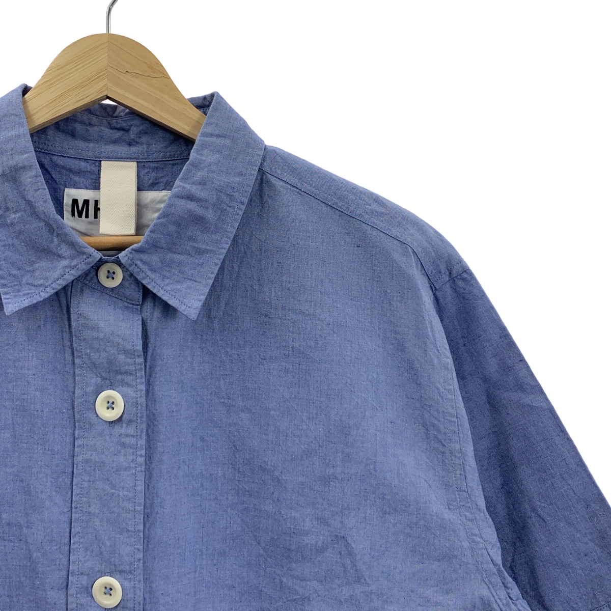 MHL. / エムエイチエルマーガレットハウエル LIGHTWEIGHT COTTON LINEN コットン リネン ハーフスリーブシャツ