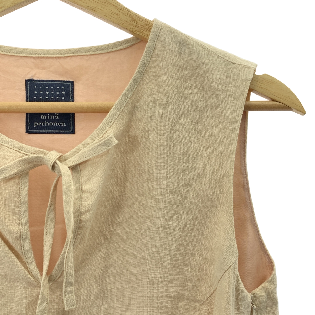 mina perhonen / ミナペルホネン bird リネン 刺しゅう ノースリーブワンピース