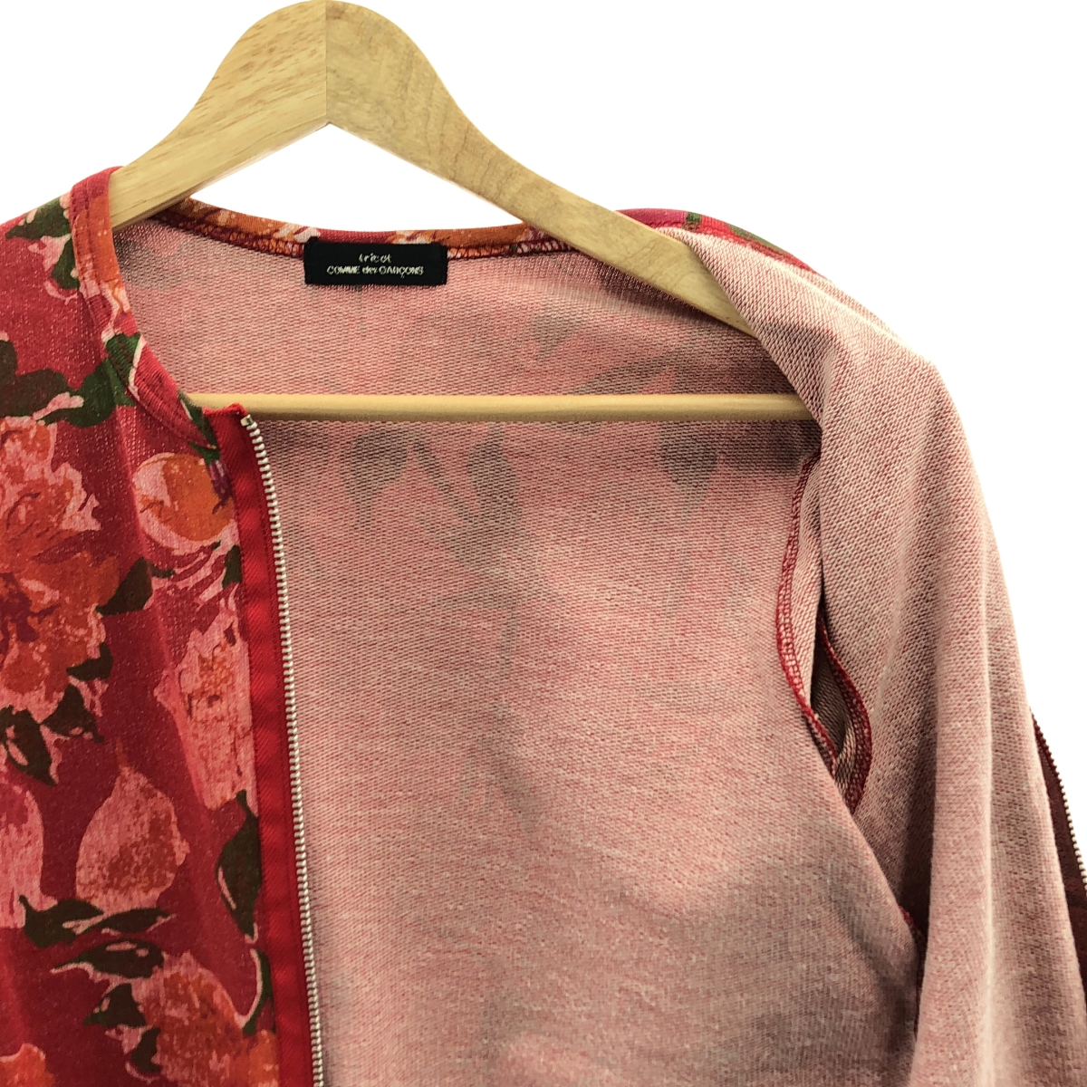 tricot COMME des GARCONS / トリココムデギャルソン コットン フローラルプリント ジップアップ カーディガン