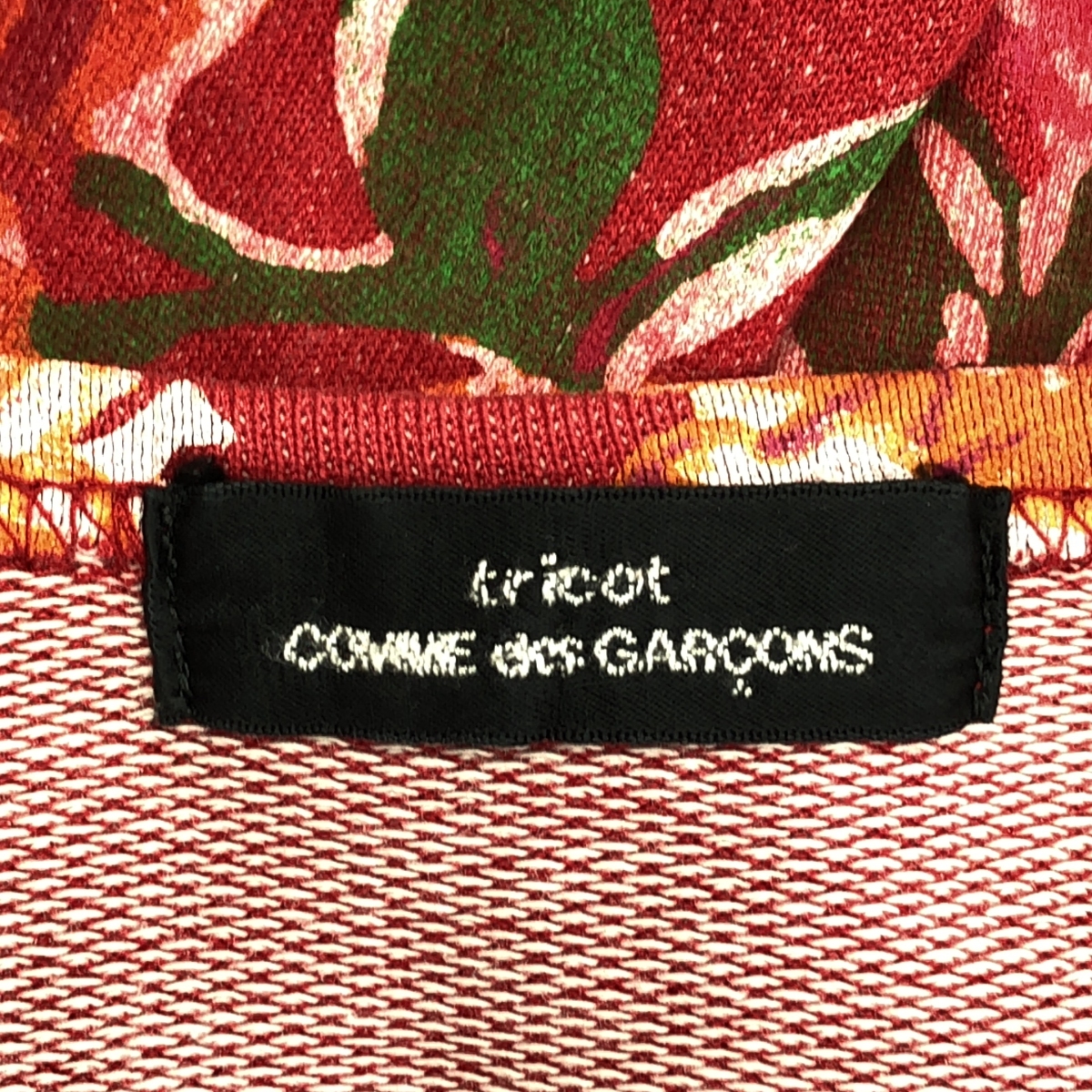 tricot COMME des GARCONS / トリココムデギャルソン コットン フローラルプリント ジップアップ カーディガン