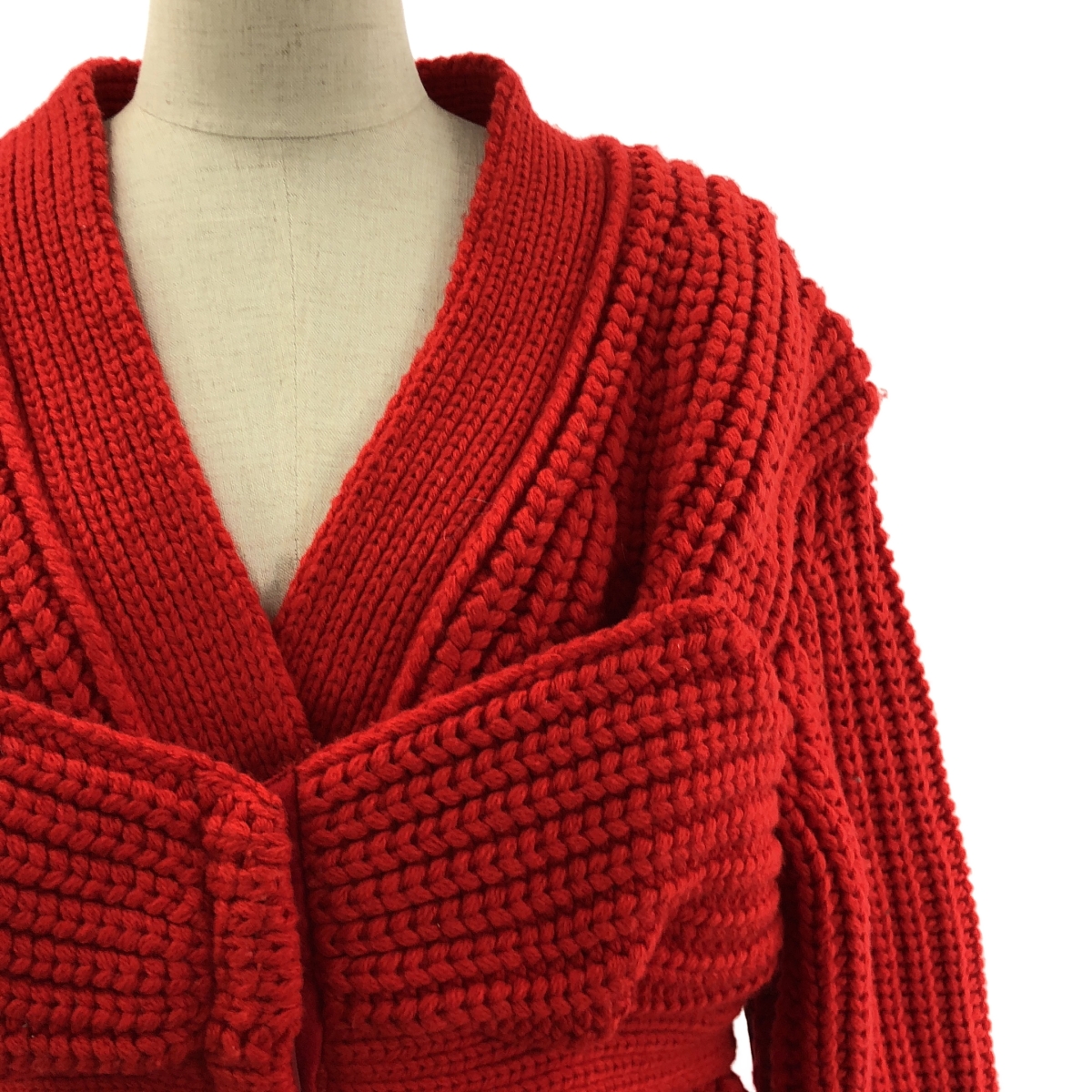 sacai / サカイ ウール エルボーパッチ リブ ニット ロングカーディガン