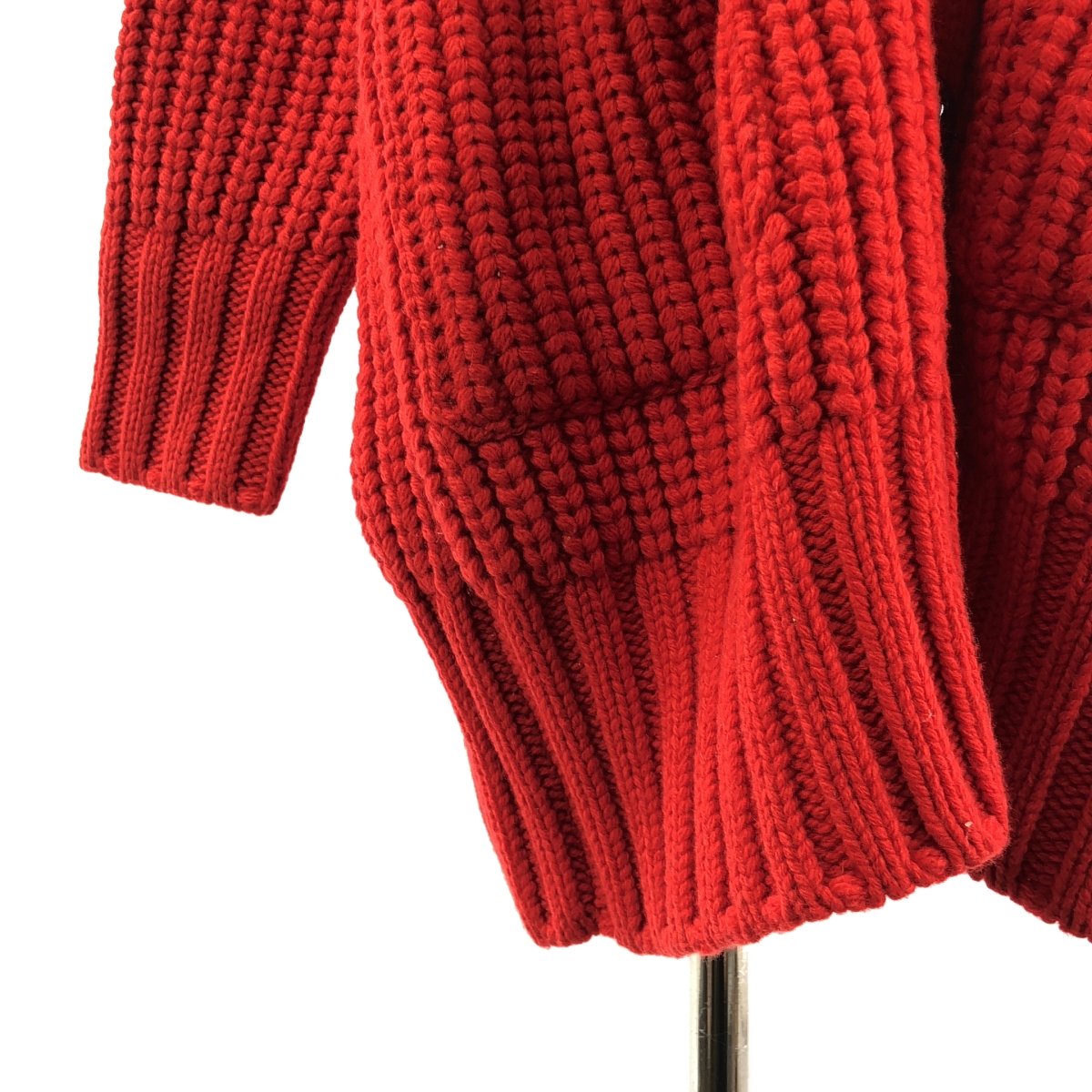 sacai / サカイ ウール エルボーパッチ リブ ニット ロングカーディガン