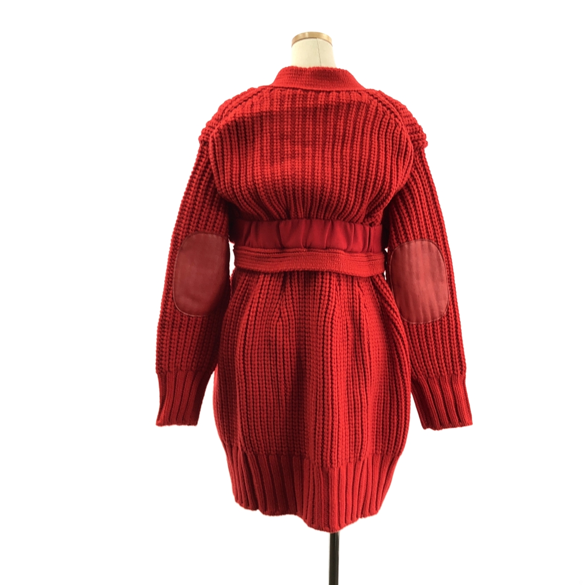 sacai / サカイ ウール エルボーパッチ リブ ニット ロングカーディガン