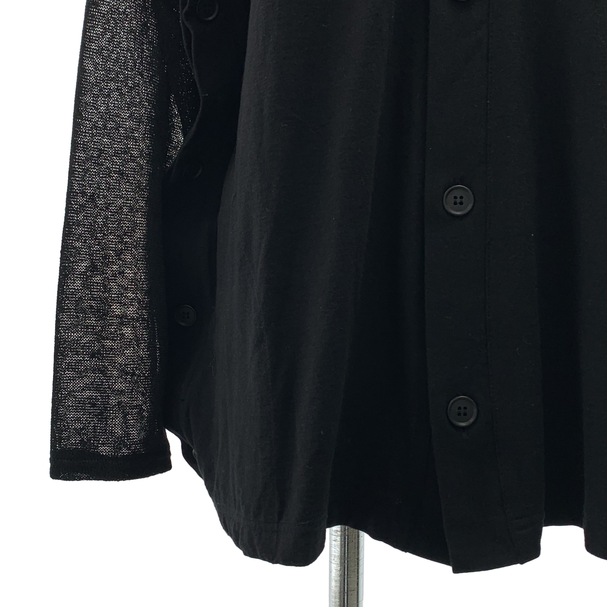 LIMI feu / リミフゥ コットン 異素材 切替 ドッキング レイヤード カーディガン