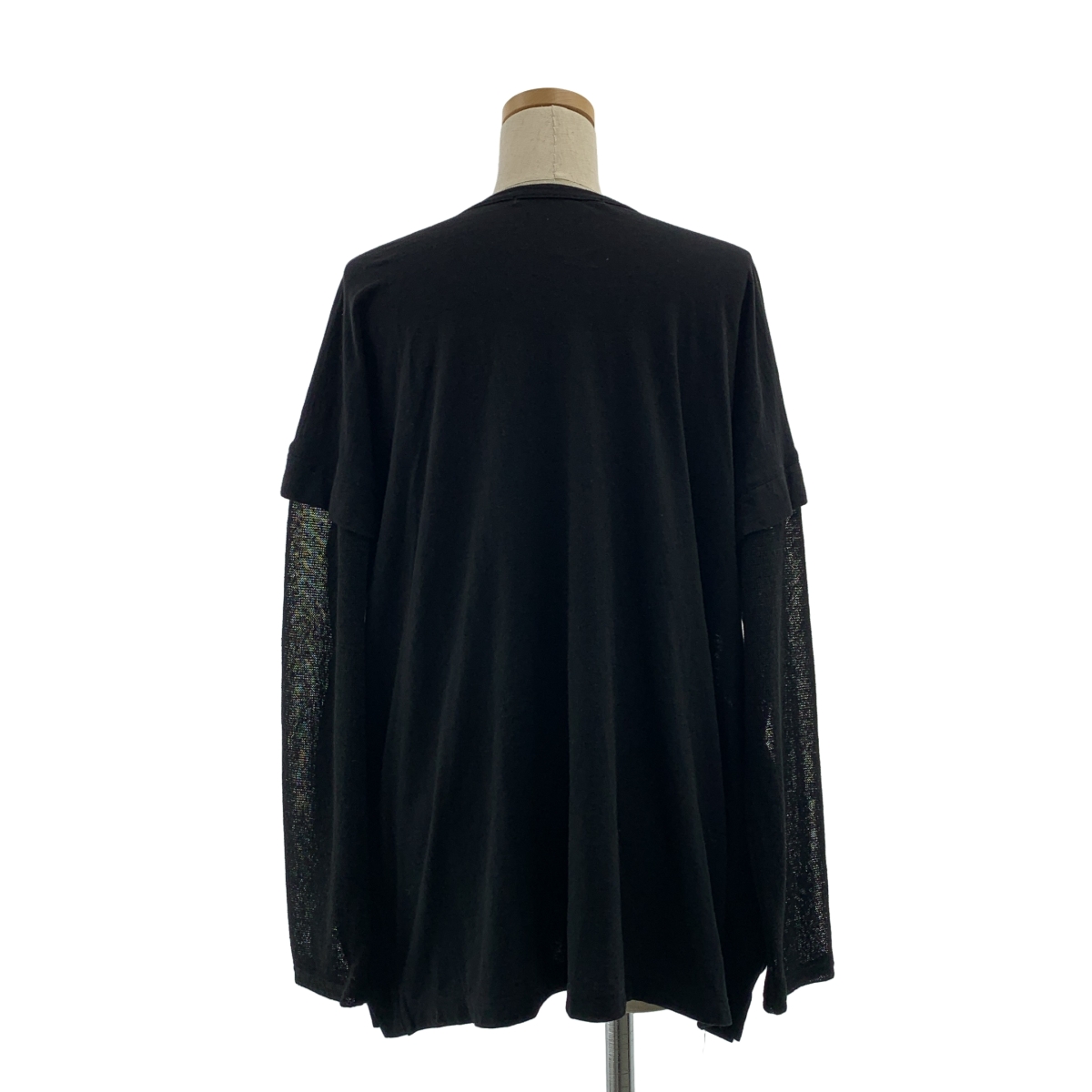 LIMI feu / リミフゥ コットン 異素材 切替 ドッキング レイヤード カーディガン