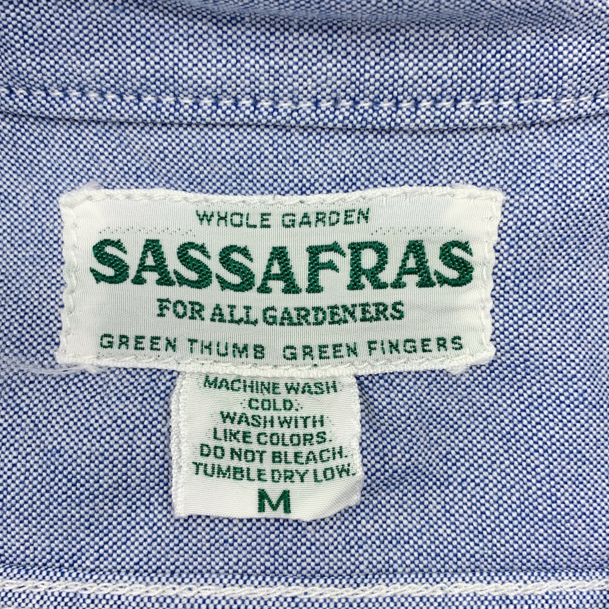 SASSAFRAS / ササフラス ロゴ チンストラップ シャンブレー シャツ