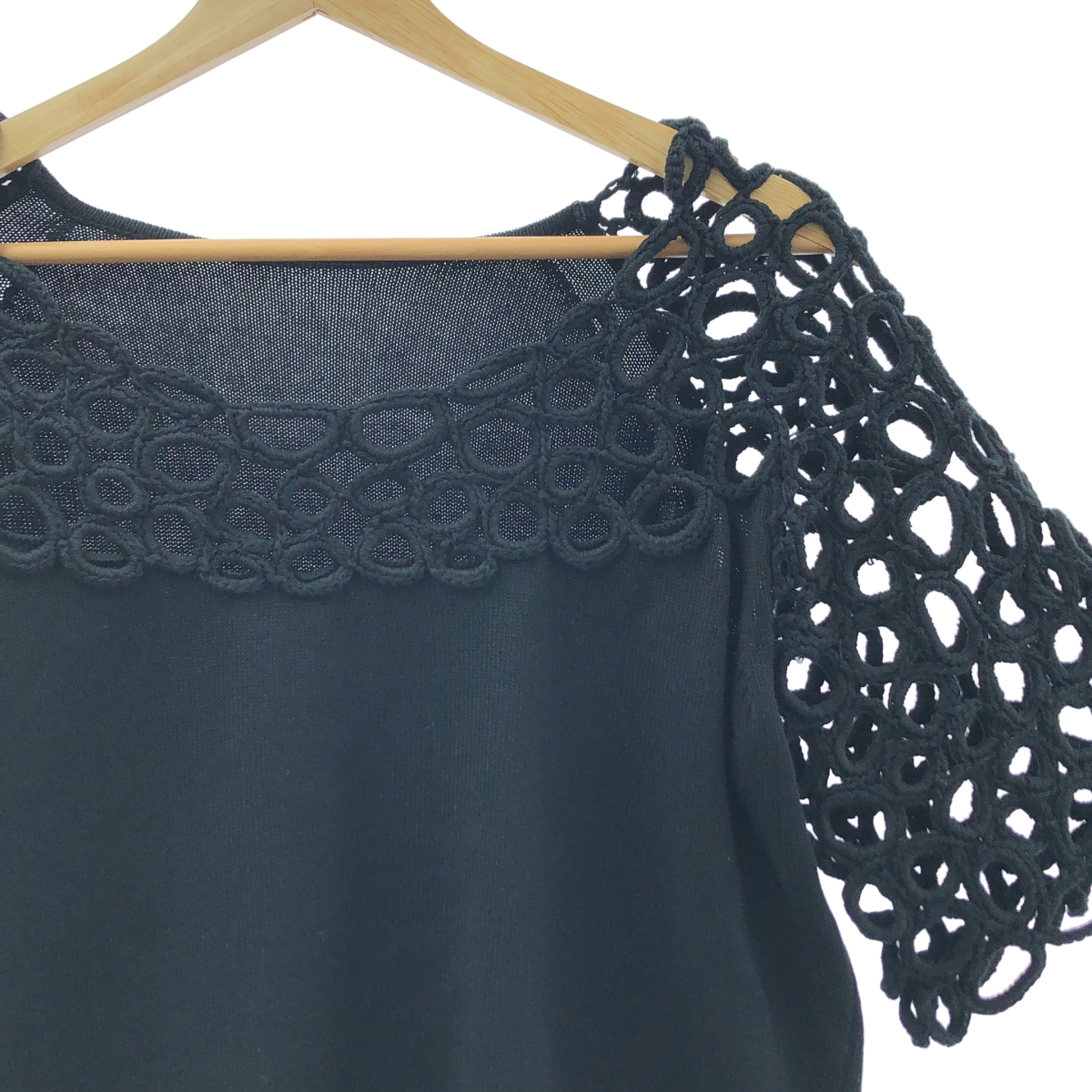 Drawer / ドゥロワー コットン かぎ編み ニット プルオーバー