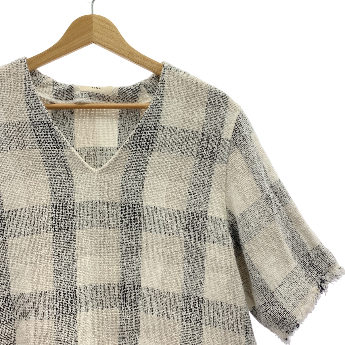 IENA / イエナ LINEN Tweed / リネン ツイード フリンジ スリット ロング Tブラウス