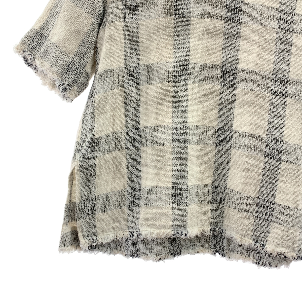 IENA / イエナ LINEN Tweed / リネン ツイード フリンジ スリット ロング Tブラウス