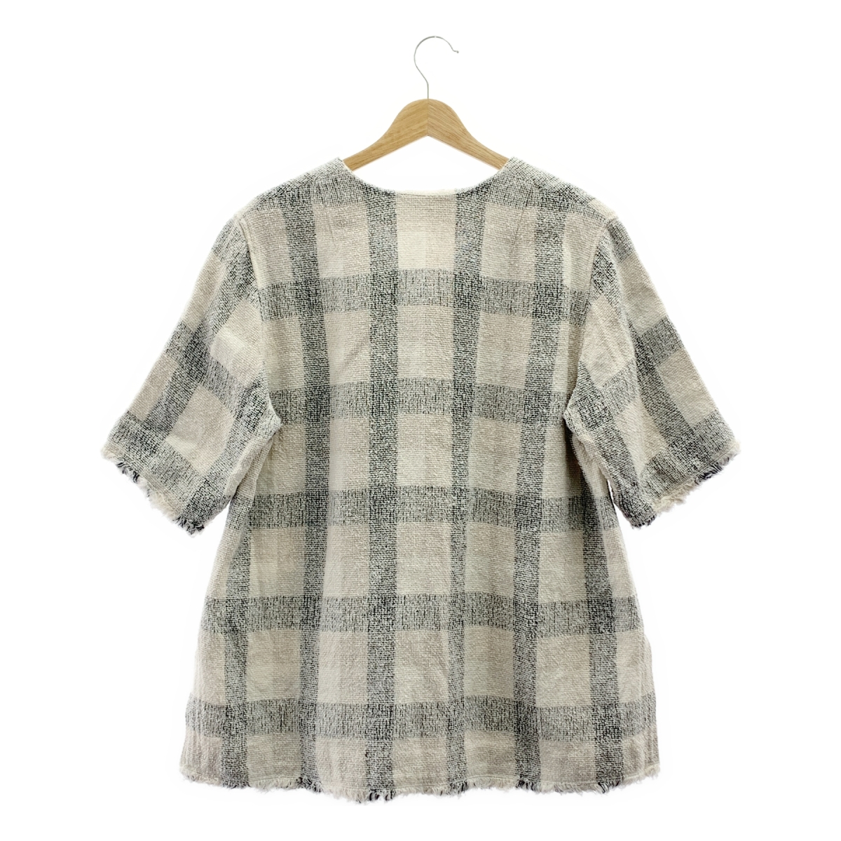 IENA / イエナ LINEN Tweed / リネン ツイード フリンジ スリット ロング Tブラウス