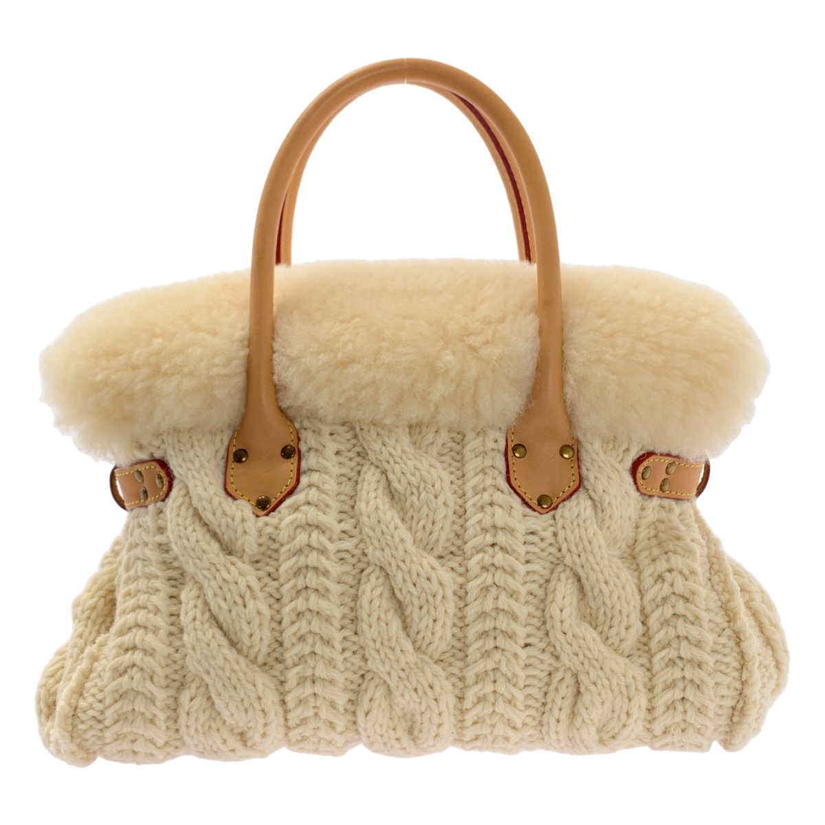 その他 NATURAL No.694 ムートン＆ケーブル編みバッグ (S)