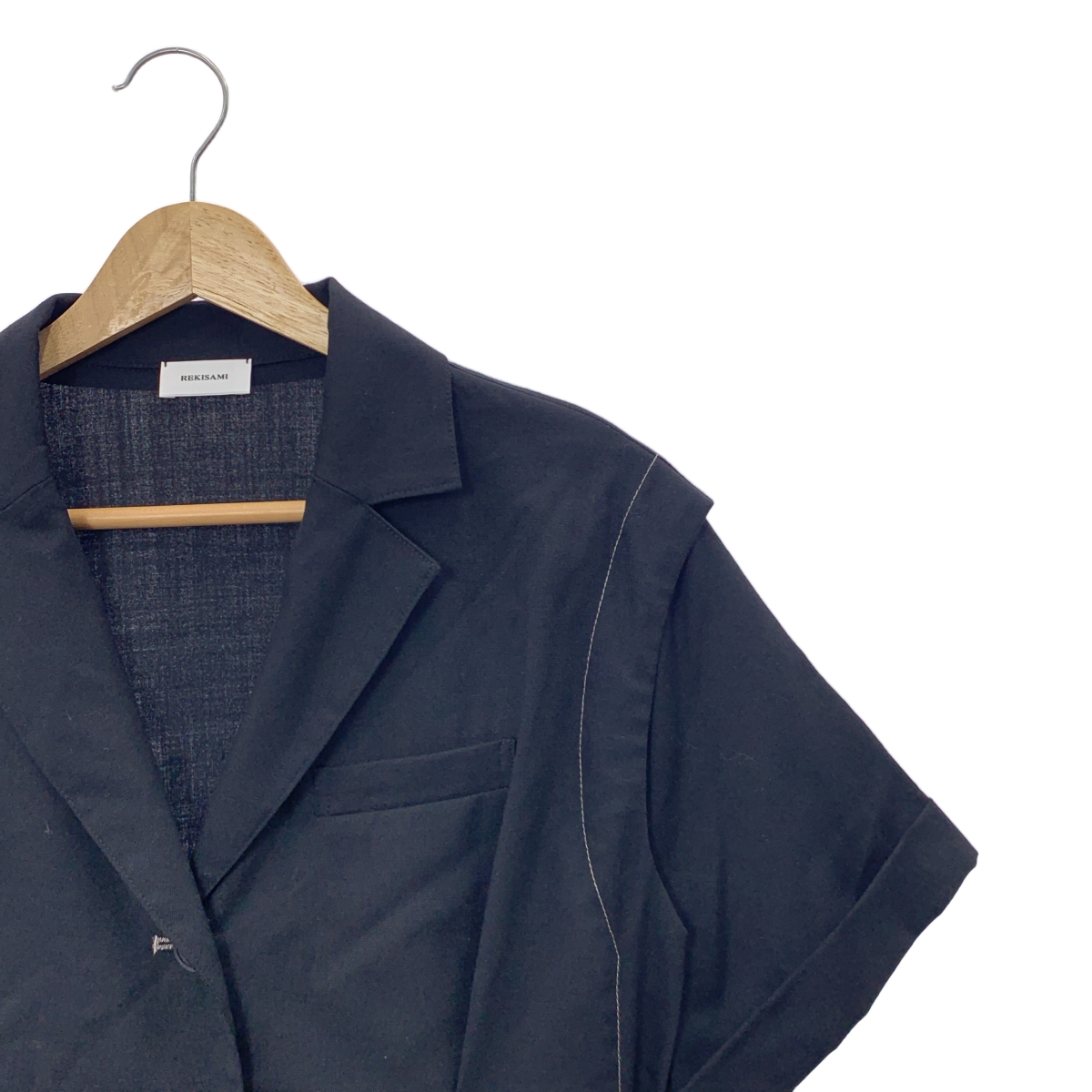 REKISAMI / レキサミ オープンカラー シャツワンピース