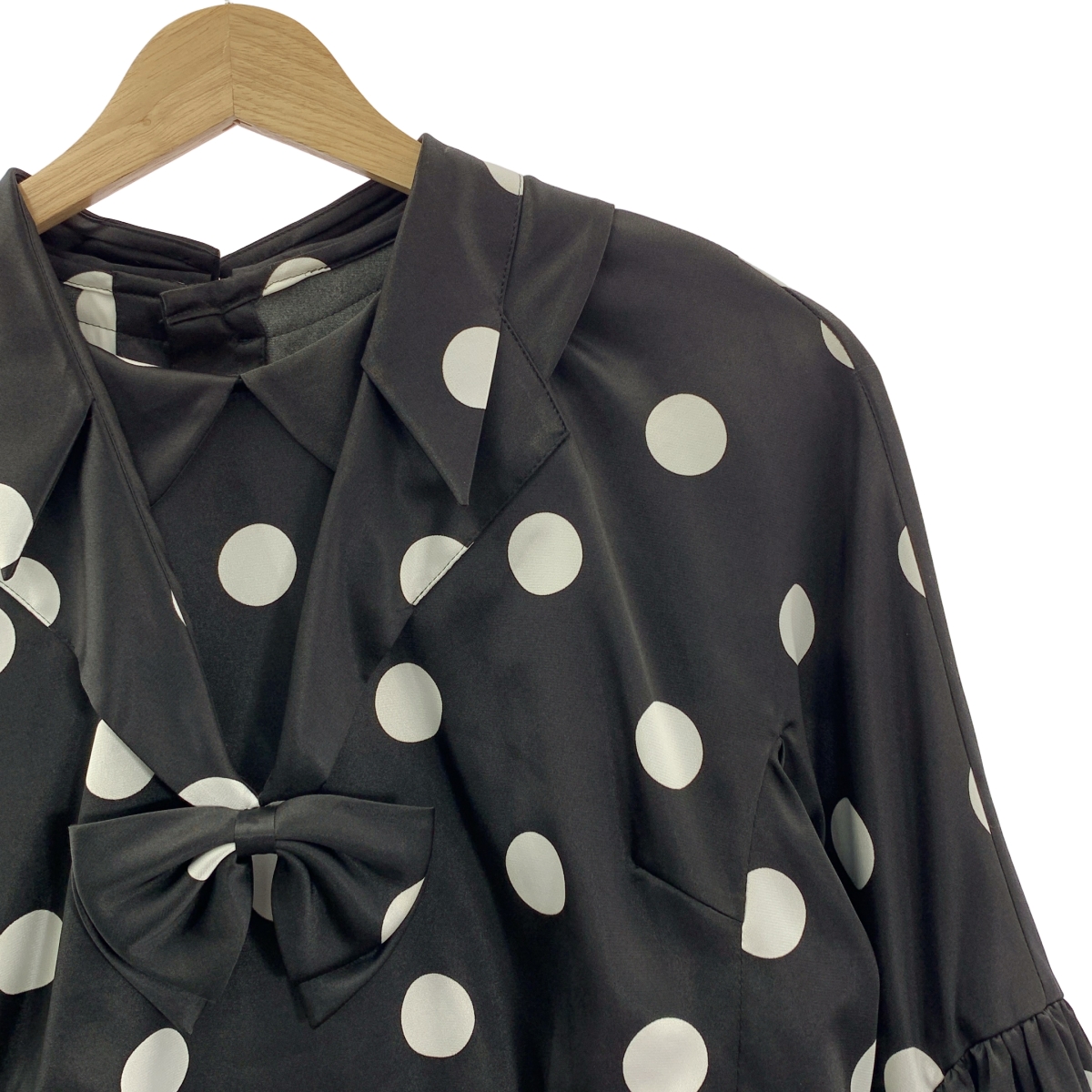 COMME des GARCONS / コムデギャルソン ドット リボンタイ ボリュームスリーブ ブラウス シャツ