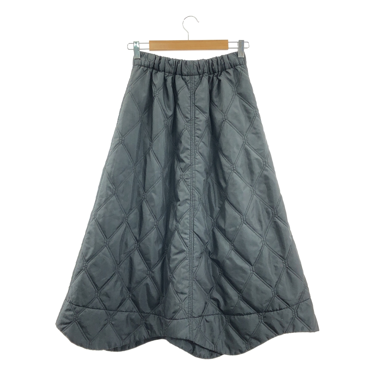 Ganni / ガニー Ripstop Quilt Wavy Hem Skirt キルティング ロングスカート