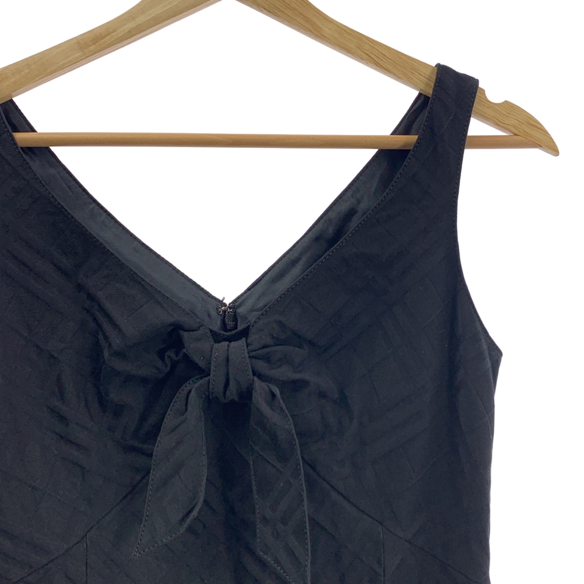 その他 シャドーチェック リボン スリーブレス ワンピース